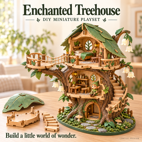 Enchanted Treehouse – DIY Miniature Fairy House Play set✨