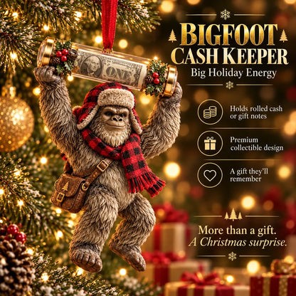 🎄👣 Bigfoot Cash Gift Ornament – 15 Holiday Styles
