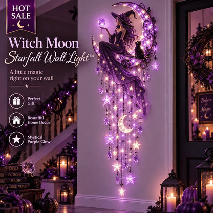 🦋 Enchanted Butterfly Moon™🌙 – Magical Fairy Starfall Wall Light with Cascading Crystal Glow🍀