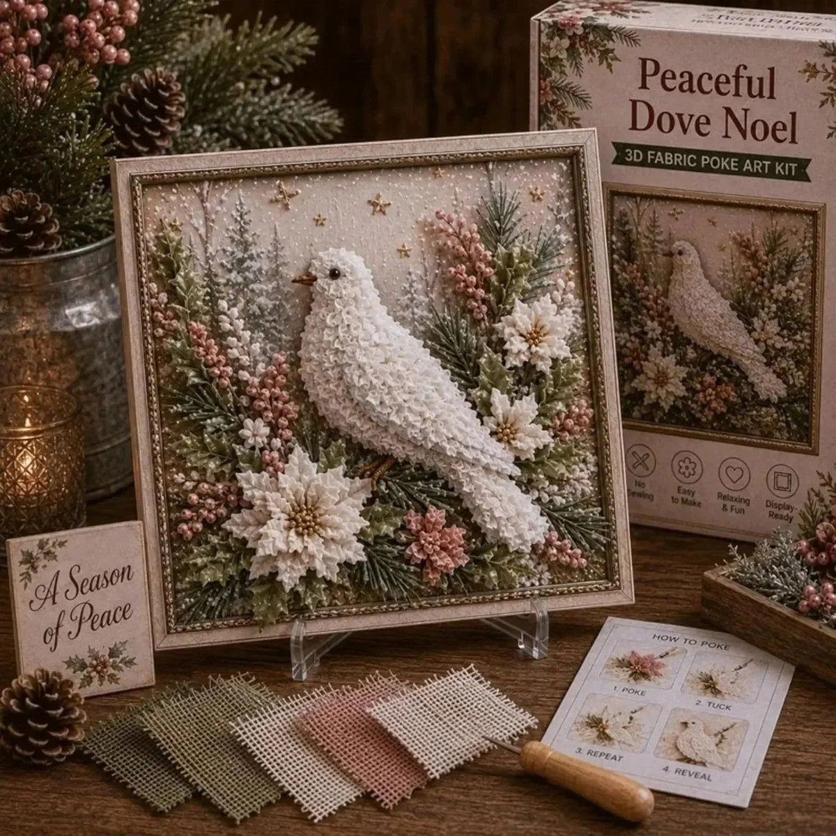 🎄 3D Christmas Fabric Poke Art Kit