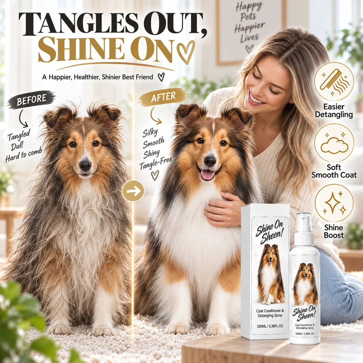 🥳HOT SALE🥳💞50K+ SOLD! Loosens knots, softens & shines. Stress-free grooming – grab yours! ✅❄️