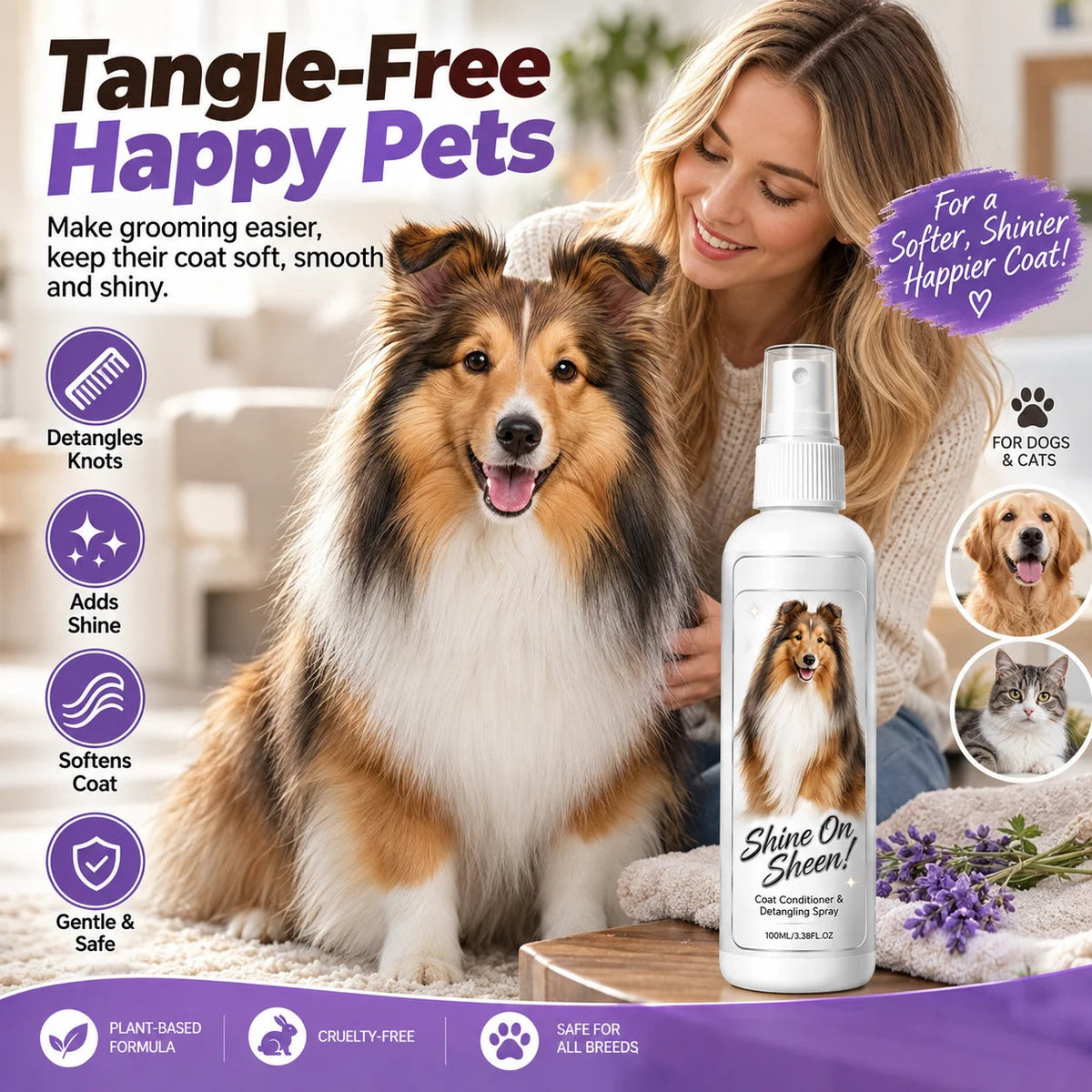 🥳HOT SALE🥳💞50K+ SOLD! Loosens knots, softens & shines. Stress-free grooming – grab yours! ✅❄️