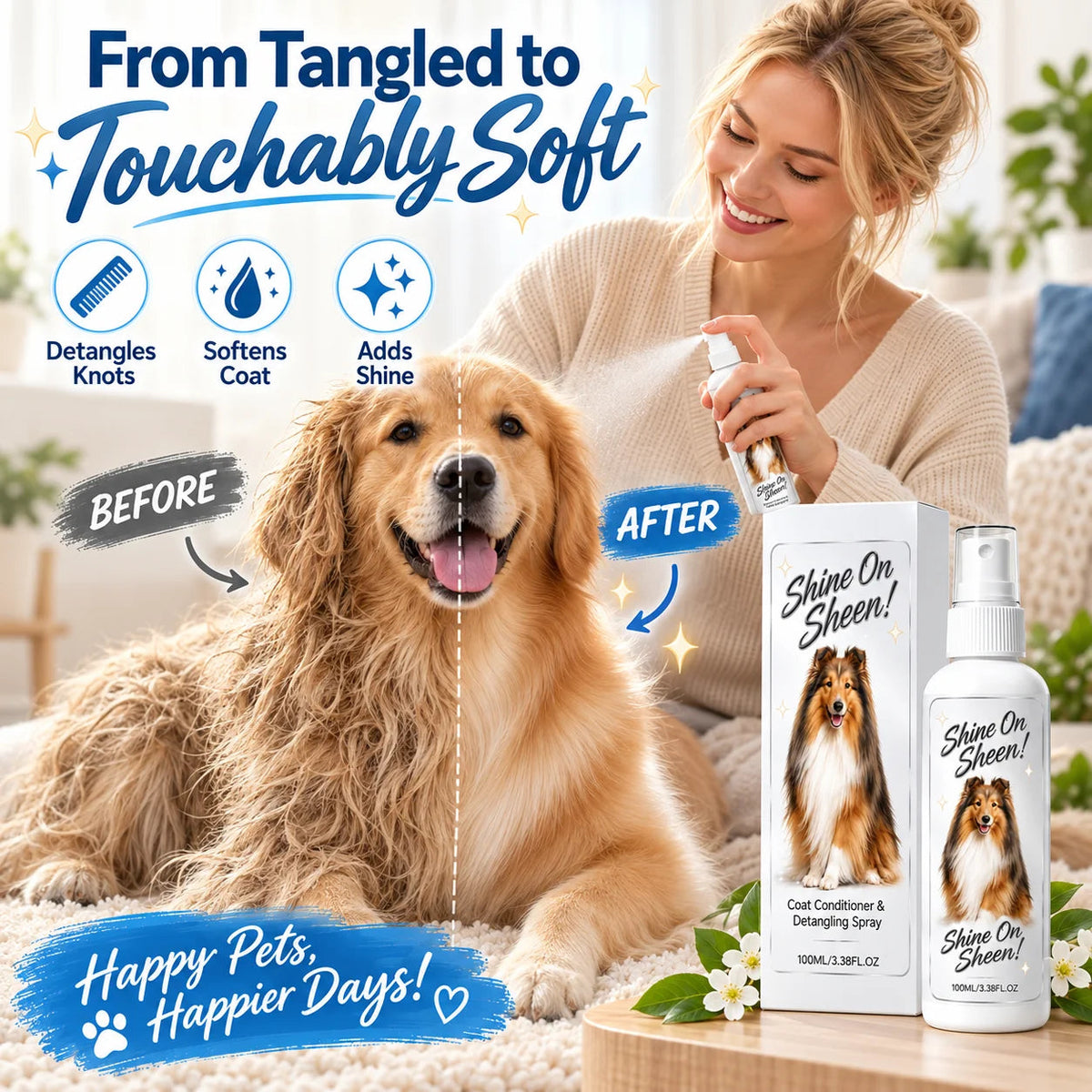 🥳HOT SALE🥳💞50K+ SOLD! Loosens knots, softens & shines. Stress-free grooming – grab yours! ✅❄️