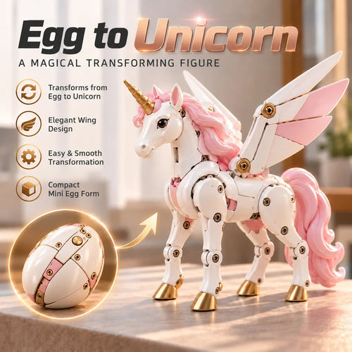 ✨ 2-in-1 Transforming Mechanical Unicorn Egg🦄 – Winged Fantasy Figure