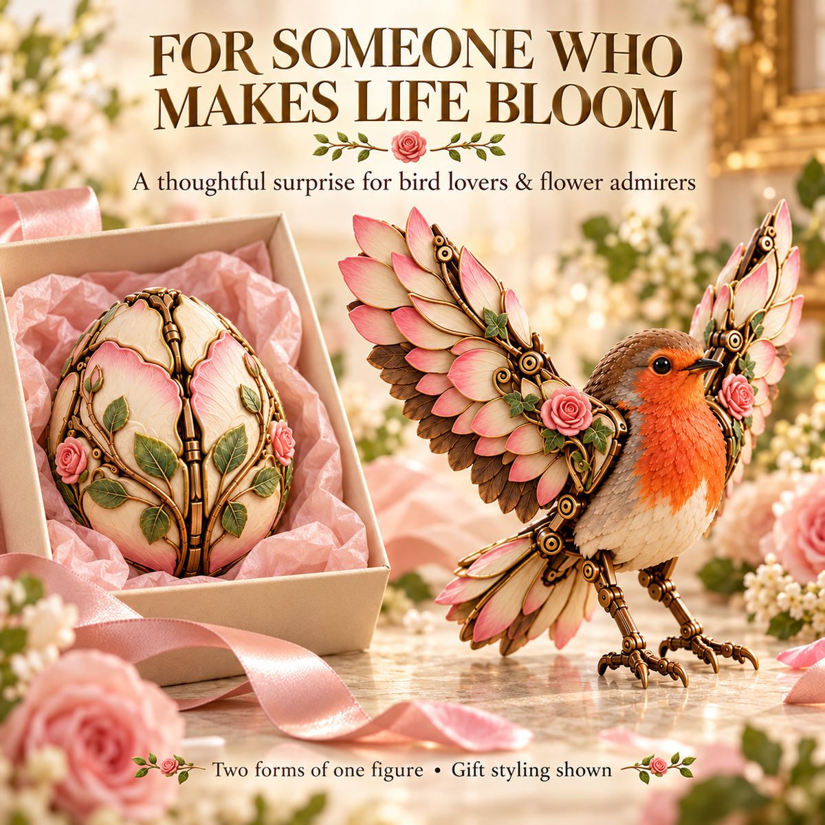 Rosewing Robin gift styling showing the two proposed forms