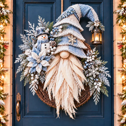 🎄 Rustic Christmas Gnome Wreath – A Cozy Farmhouse Christmas Welcome