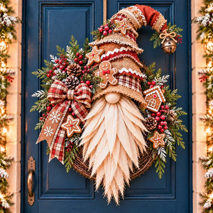 🎄 Rustic Christmas Gnome Wreath – A Cozy Farmhouse Christmas Welcome