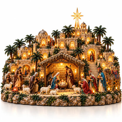 ✨ Remember the Night That Changed Everything! — The Holy Night of Bethlehem Illuminated Nativity Village