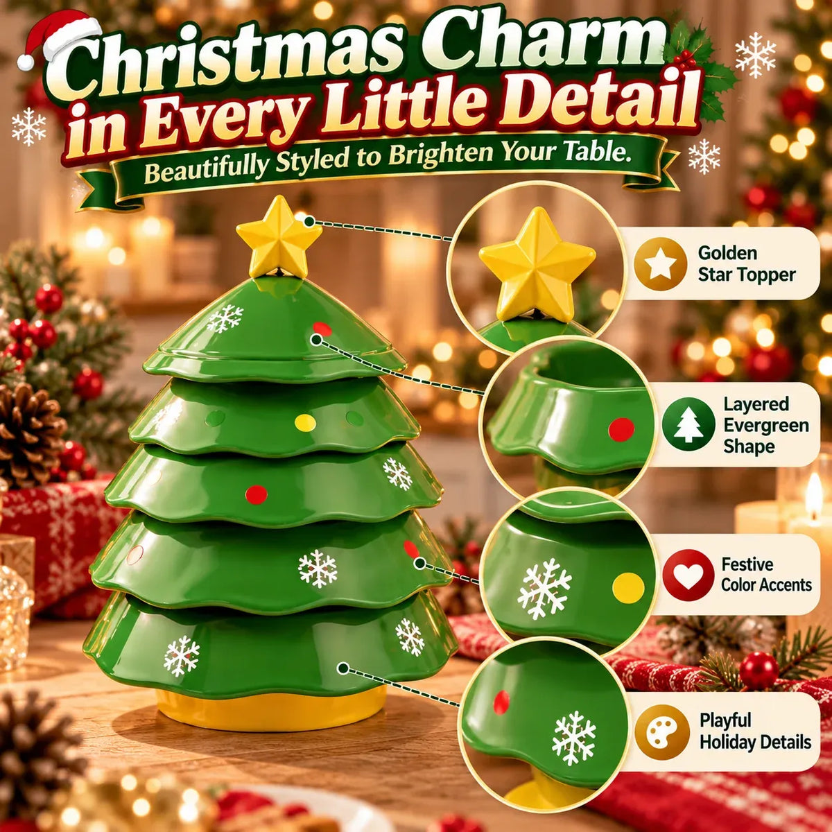 🎁 49% OFF -5-Layer Christmas Tree Serving Tray