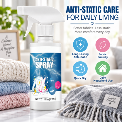 ANTI-STATIC SPRAY – CLOTHES, SWEATERS, DOWN JACKETS, BLANKETS & HAIR STATIC CONTROL SPRAY