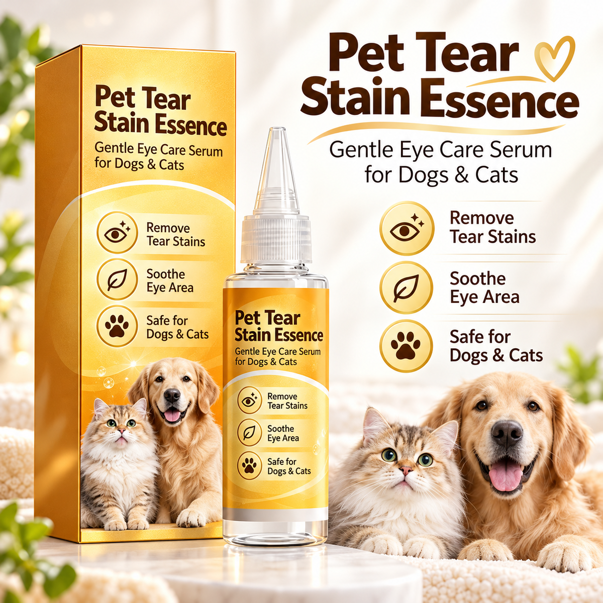 🔥 HOT SALE 🐶 Gentle Pet Tear Stain Remover – For Cleaner, Fresher-Looking Fur💧🍀