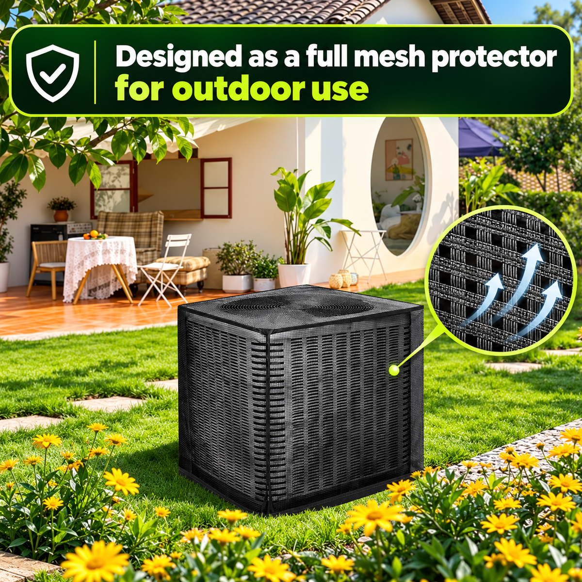 Heavy-Duty Full Mesh Outdoor Air Conditioner Cover – All-Season AC Protector❄️