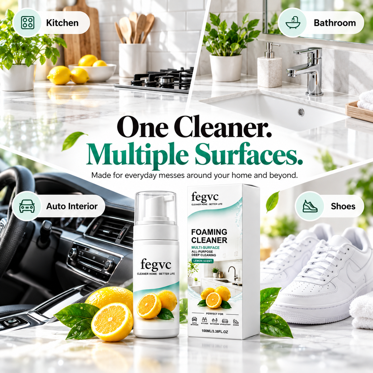 🧼 Multi-Surface Foaming Cleaner 🍋🛒