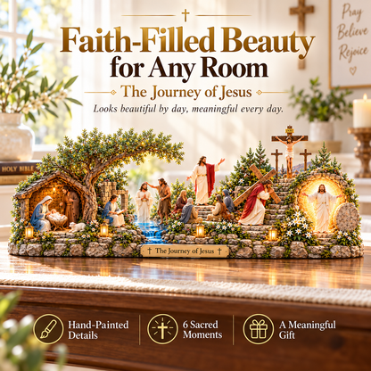 🔥 LAST DAY 49% OFF -✝️✨ The Journey of Jesus™ – Lighted 3D Biblical Story Centerpiece | Six Sacred Moments of Faith