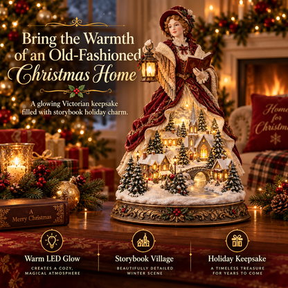 Last Day 49% OFF 🎄 Victorian Caroler Christmas Glow™ – Lighted Village Lady Tabletop Decor⏳