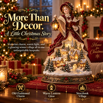 Last Day 49% OFF 🎄 Victorian Caroler Christmas Glow™ – Lighted Village Lady Tabletop Decor⏳