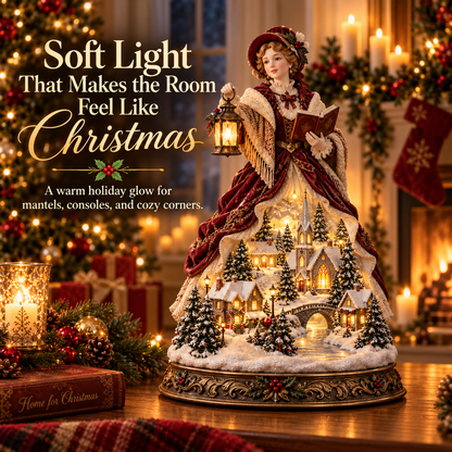 Last Day 49% OFF 🎄 Victorian Caroler Christmas Glow™ – Lighted Village Lady Tabletop Decor⏳