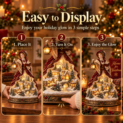 Last Day 49% OFF 🎄 Victorian Caroler Christmas Glow™ – Lighted Village Lady Tabletop Decor⏳