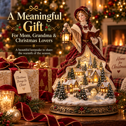 Last Day 49% OFF 🎄 Victorian Caroler Christmas Glow™ – Lighted Village Lady Tabletop Decor⏳