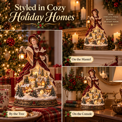Last Day 49% OFF 🎄 Victorian Caroler Christmas Glow™ – Lighted Village Lady Tabletop Decor⏳