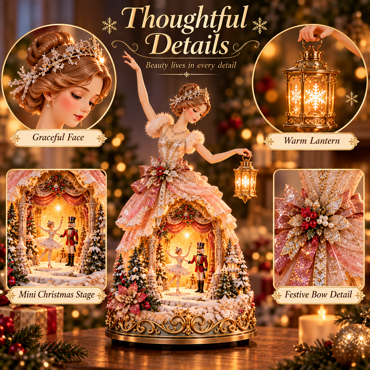 🔥LAST DAY 49% OFF 🩰 Winter Ballerina Story Lamp™ – Lighted Nutcracker Christmas Tabletop Decor ⏳