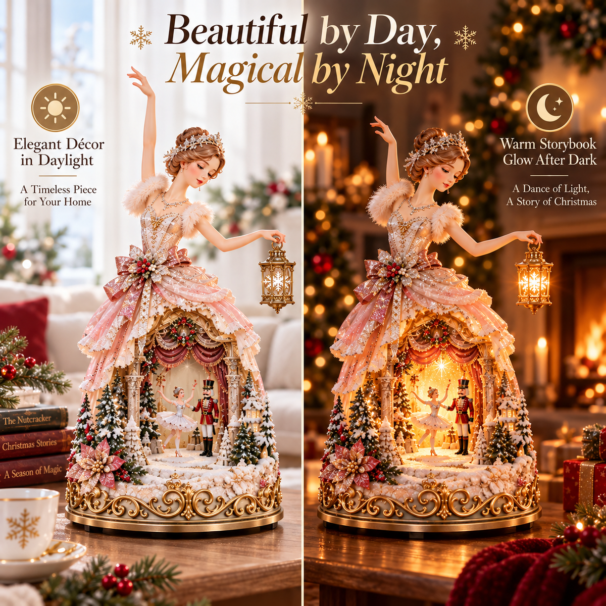 🔥LAST DAY 49% OFF 🩰 Winter Ballerina Story Lamp™ – Lighted Nutcracker Christmas Tabletop Decor ⏳