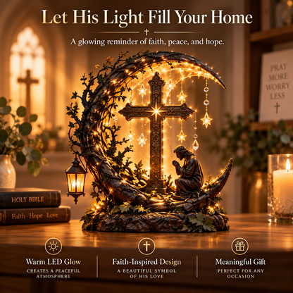 ✝️ Light of Faith™ Illuminated Cross Prayer Tabletop Decor❄️