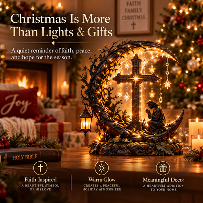 📢📢50% OFF !! ⏰✝️ Light of Faith™ Illuminated Cross Prayer Tabletop Decor🍀