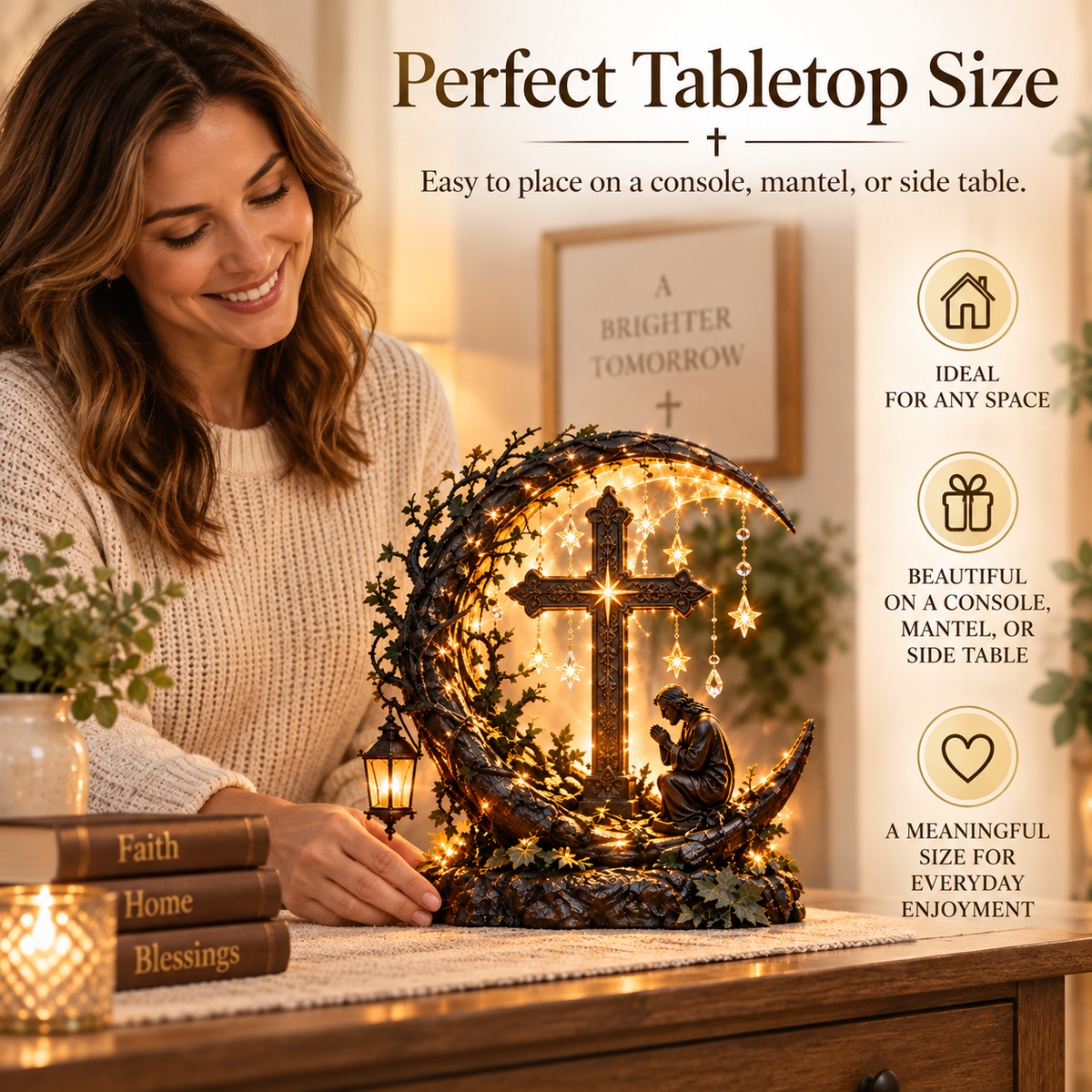 📢📢50% OFF !! ⏰✝️ Light of Faith™ Illuminated Cross Prayer Tabletop Decor🍀