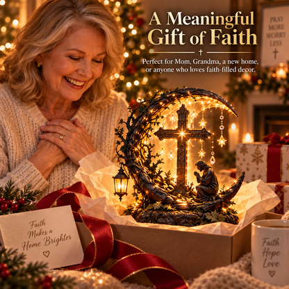 📢📢50% OFF !! ⏰✝️ Light of Faith™ Illuminated Cross Prayer Tabletop Decor🍀