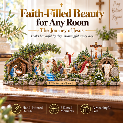 🔥 LAST DAY 49% OFF -✝️✨ The Journey of Jesus™ – Lighted 3D Biblical Story Centerpiece | Six Sacred Moments of Faith