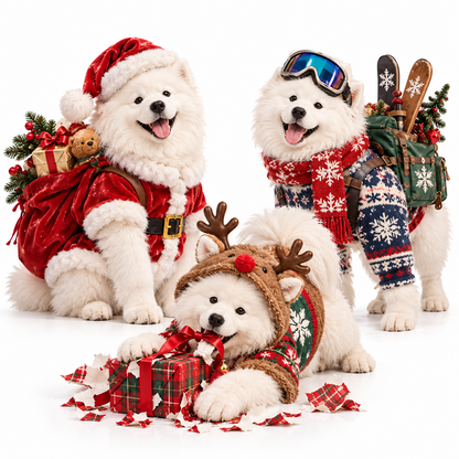 24-Day Samoyed Christmas Collectible Gift Set – Fluffy Trouble Makers⏳