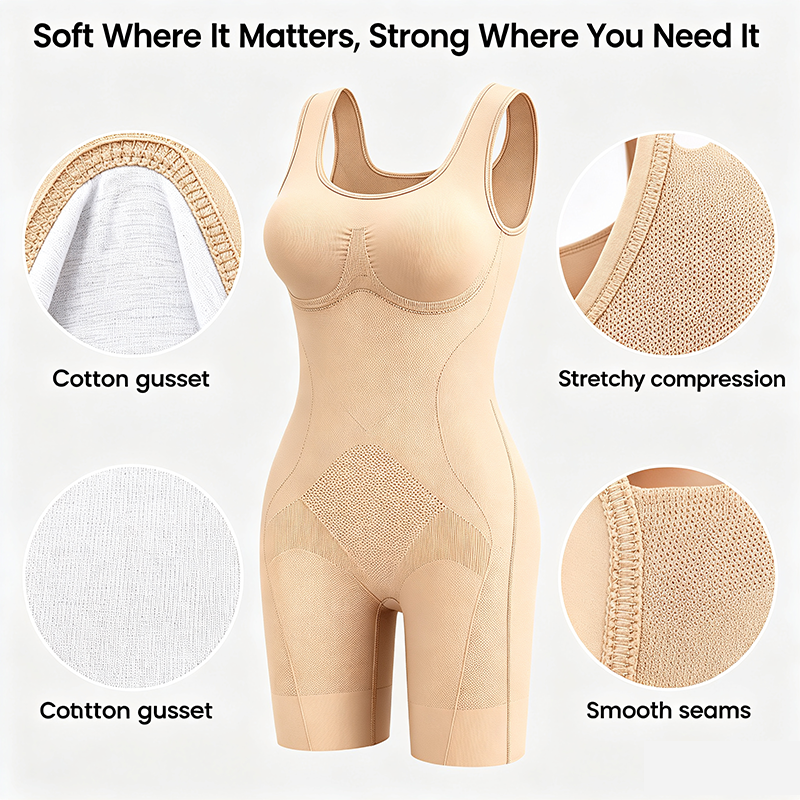 🧘Tummy Control Butt Lifter Faja Bodysuit, Back Support Scrunch Back Open Design❄️