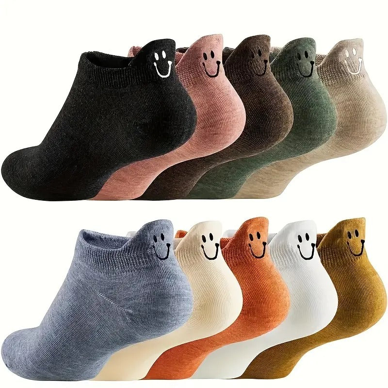 Non-Slip Smiley Tab Socks