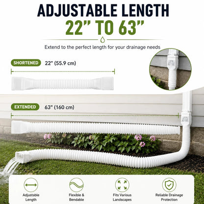 🏡 Keep Rainwater Away | Flexible Downspout Extender