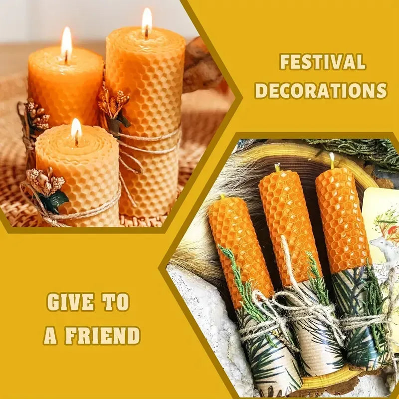 🌈DIY Beeswax Candle Making Kit (12-Piece Set) – Create Your Own Cozy Glow!✂️
