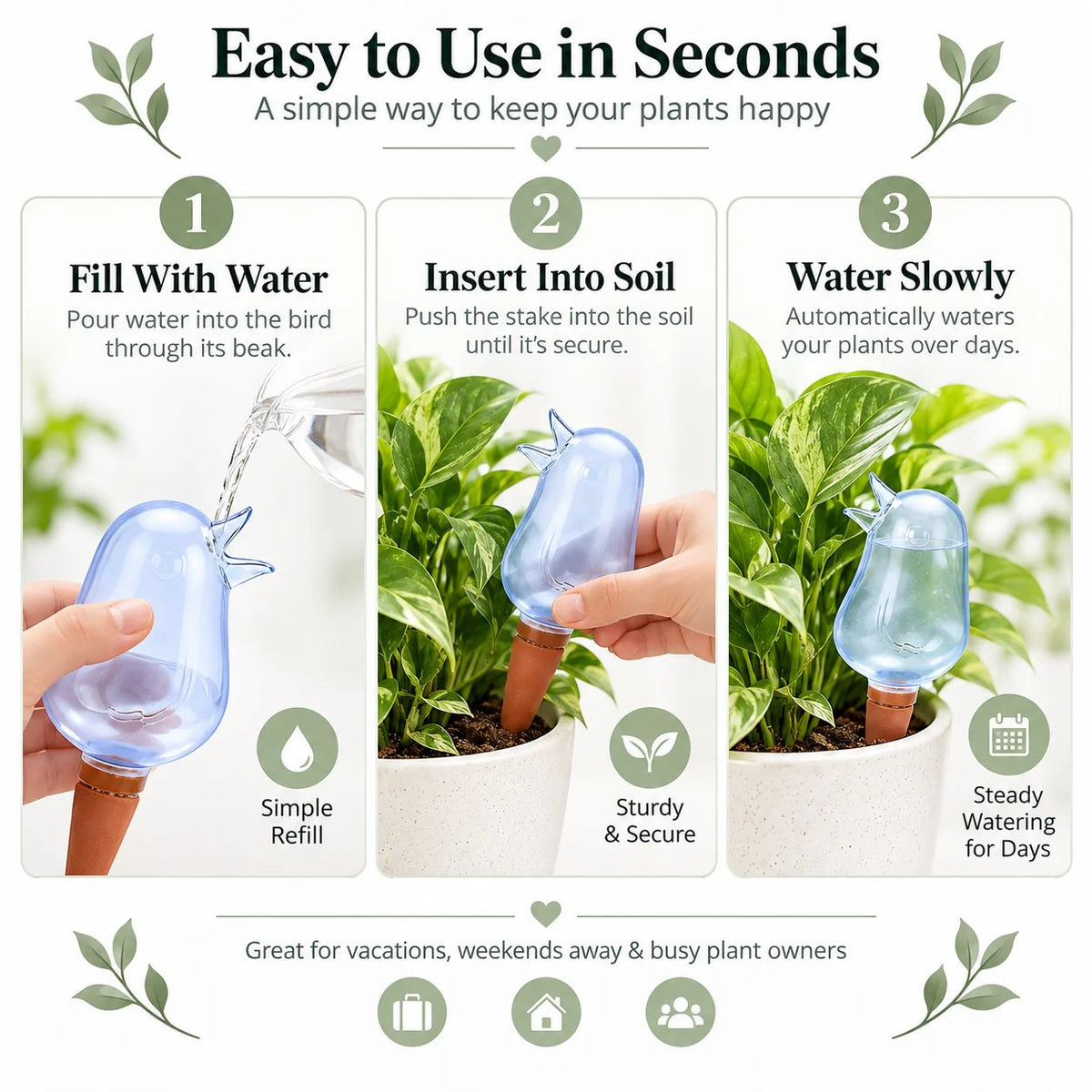 📍  🌱Automatic Self-Watering Plant Spikes – Adjustable Drip Irrigation System