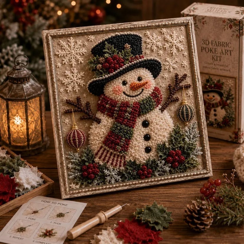 🎄 3D Christmas Fabric Poke Art Kit
