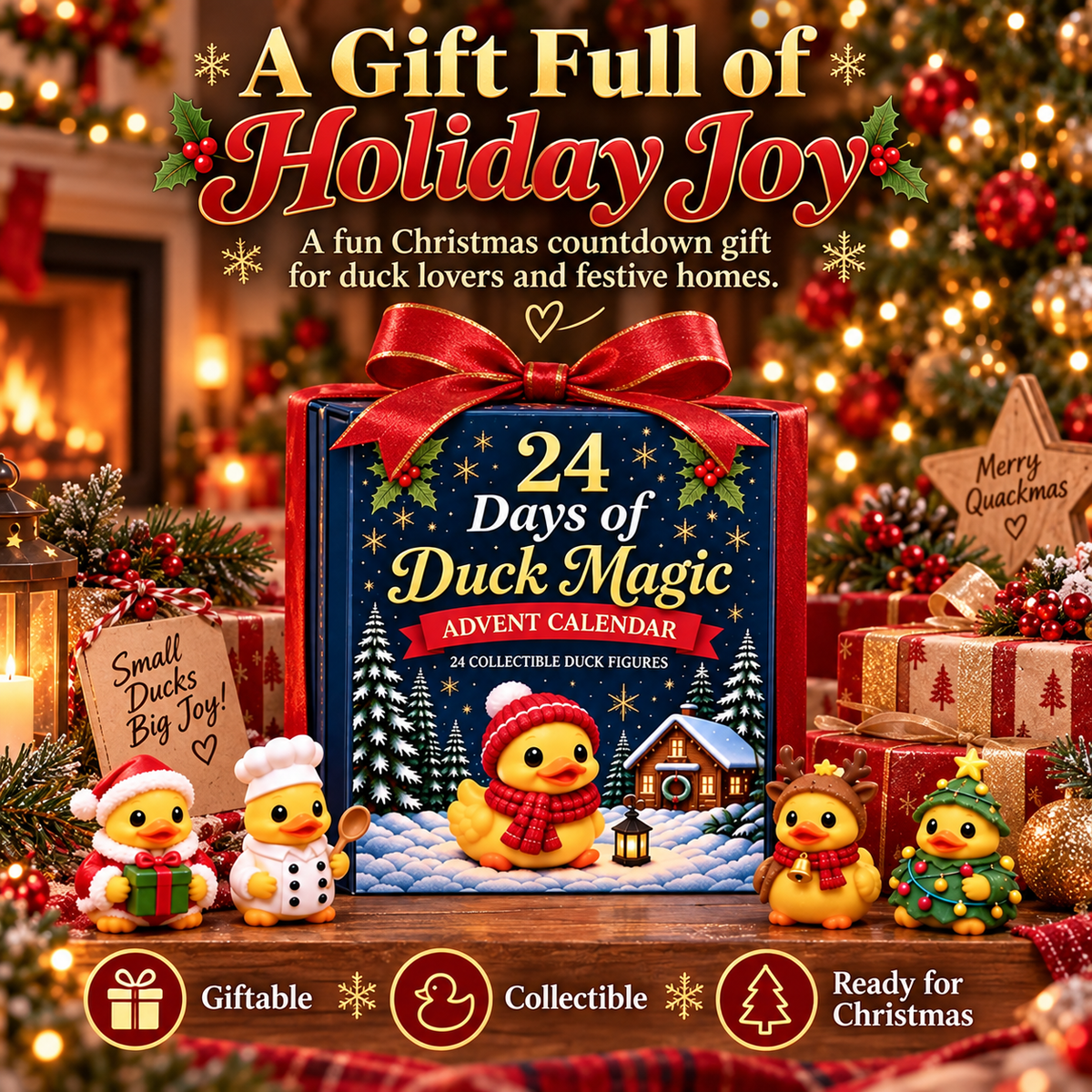 Duck Magic Advent Calendar presented as a festive Christmas gift