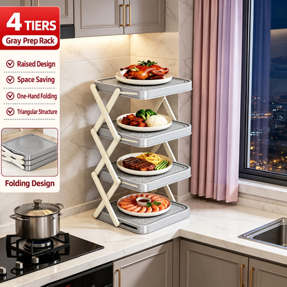 🍽️ 50% OFF NOW! 📦 4-Tier Bowl Storage Rack – Foldable, Stable & Maximizes Your Kitchen Space