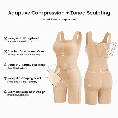 🧘Tummy Control Butt Lifter Faja Bodysuit, Back Support Scrunch Back Open Design❄️
