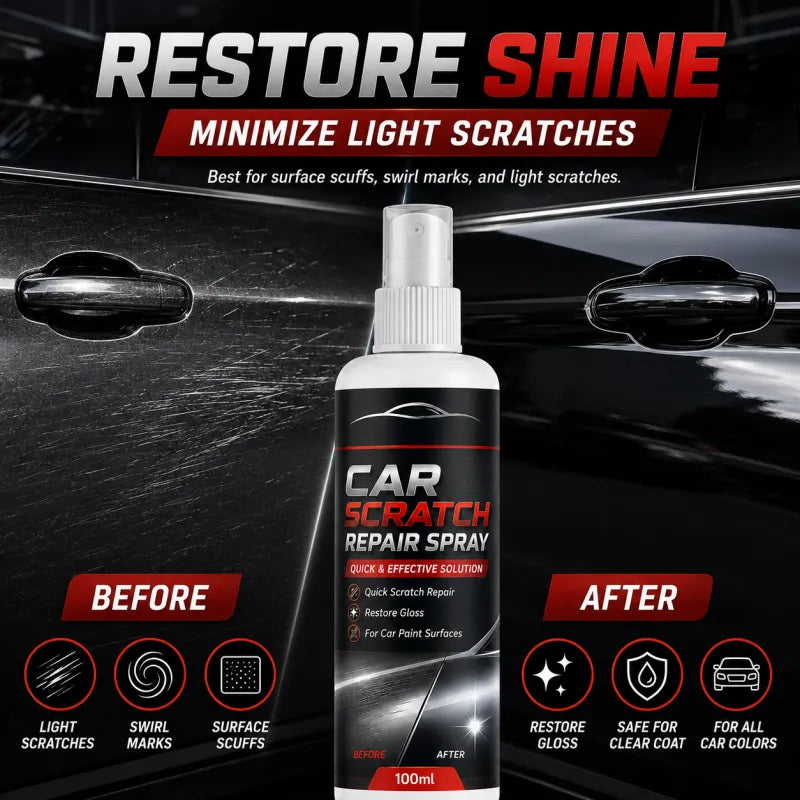 🚗 Universal Car Scratch Repair Spray – Erases light scratches, swirl marks & scuffs fast. 🛡️💨