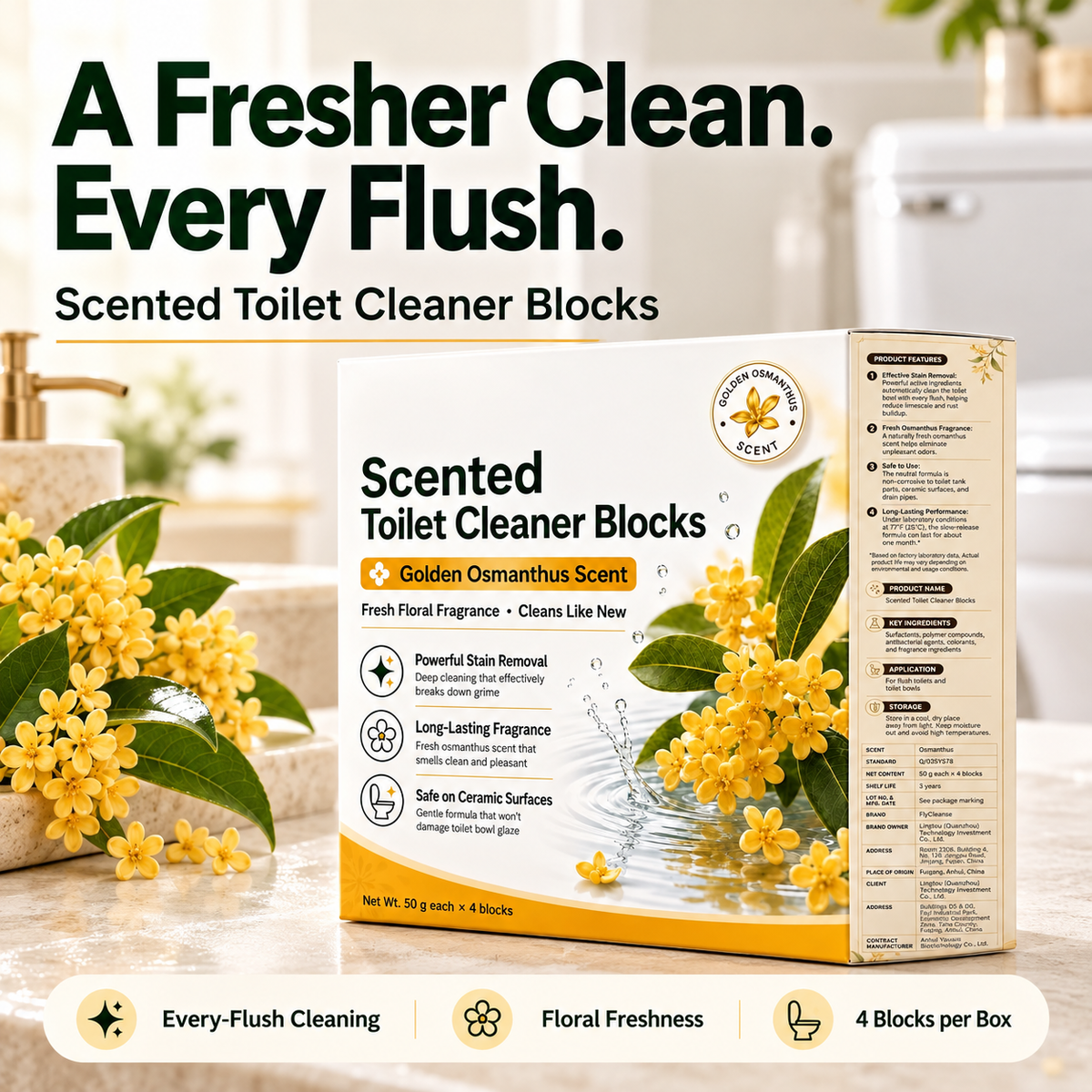 🚽 Automatic Toilet Cleaner Blocks – Cleans & Freshens Every Flush 🛒
