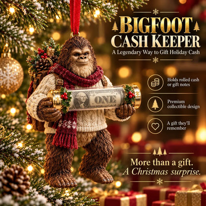 🎄👣 Bigfoot Cash Gift Ornament – 15 Holiday Styles