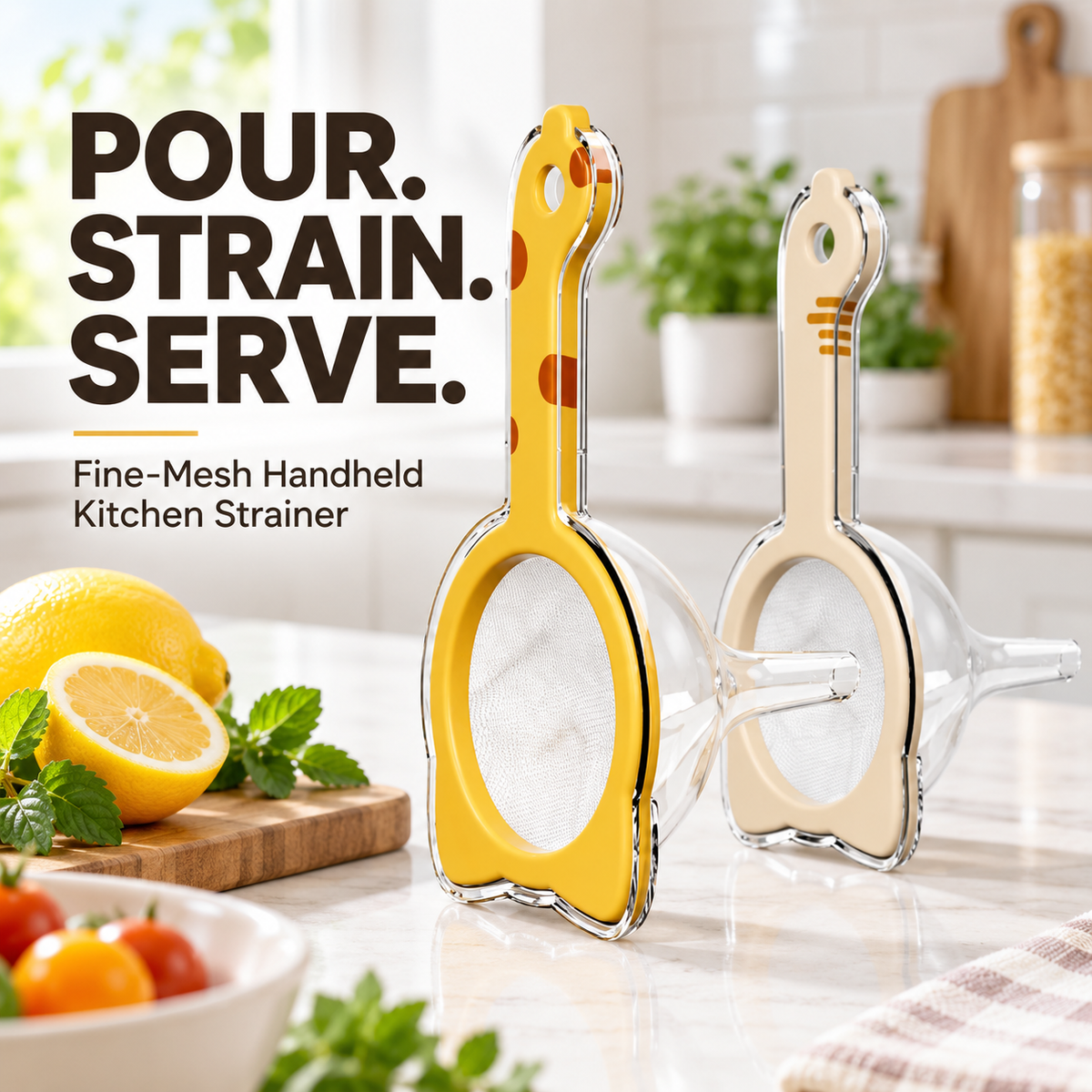 📍Cat Ear Multi-Purpose Funnel & Fine Mesh Strainer – Food-Grade Kitchen🍀