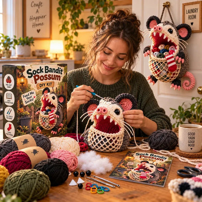 🔥Limited time 49% OFF🧦 DIY Crochet Animal Sock Holder Kit  🦈🐊