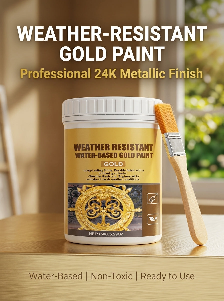 Water-based gold paint for home and garden decorative projects