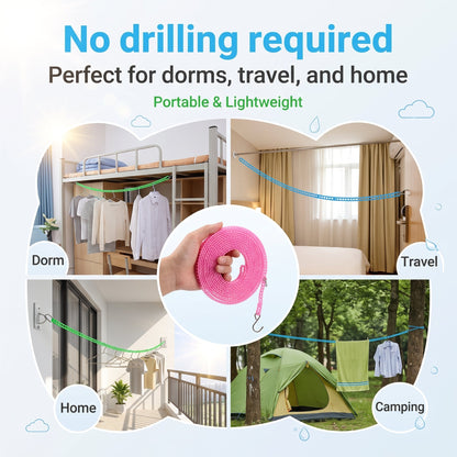 🔥 Buy 1 Get 1 Free🔥Windproof Heavy Duty Clothesline That Keeps Clothes Secure In Strong Winds