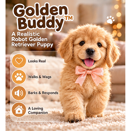 🐕49% OFFGolden Buddy™ 🐾 Realistic Robot Golden Retriever Puppy❄️