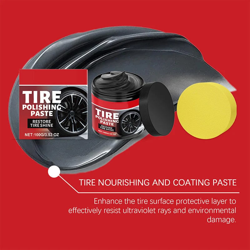 ✨ Tire Shine Balm with Sponge – Deep Black Tire Finish